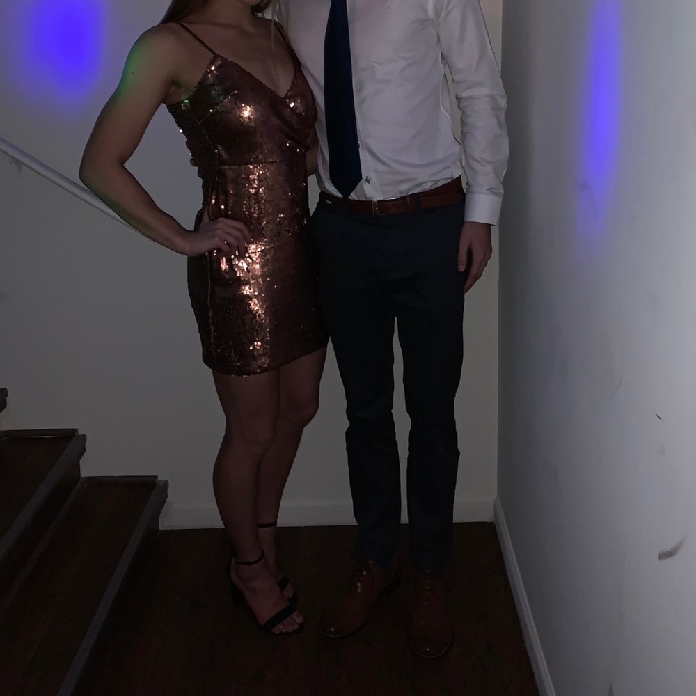Bronze, Sequin Cocktail Dress